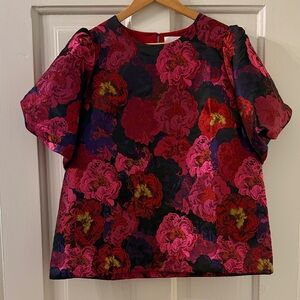 Tuckernuck Red and Pink Floral Blouse